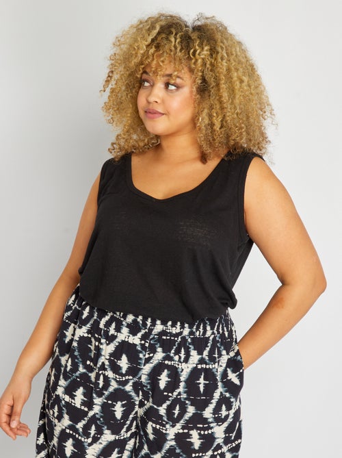 Top de linho liso - Kiabi