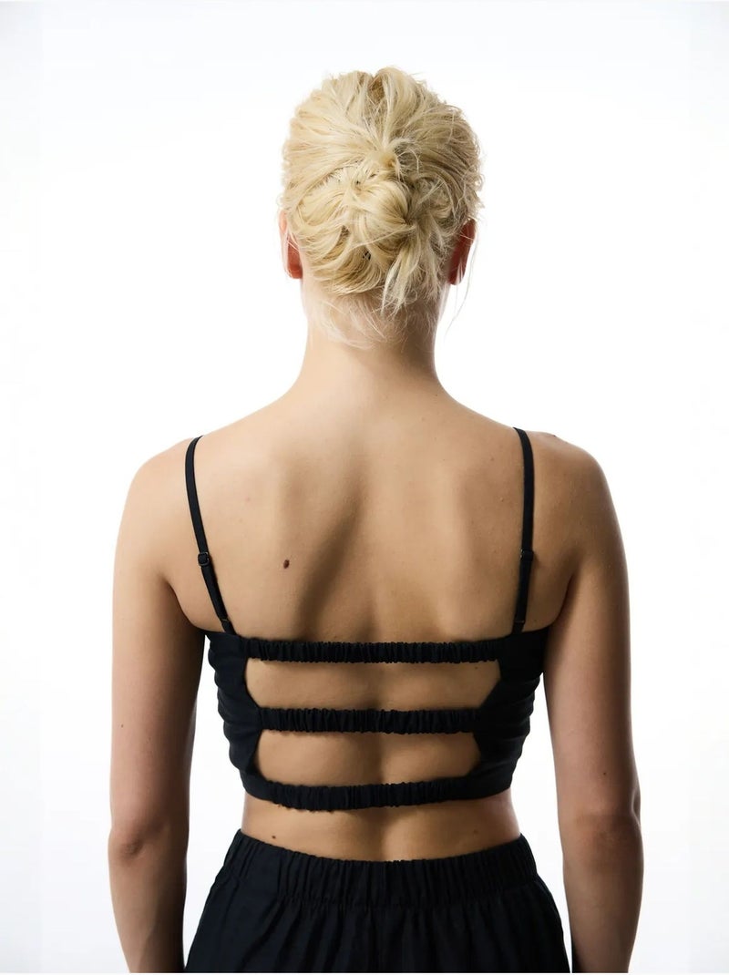 Top de linho luna feminino penti Preto - Kiabi