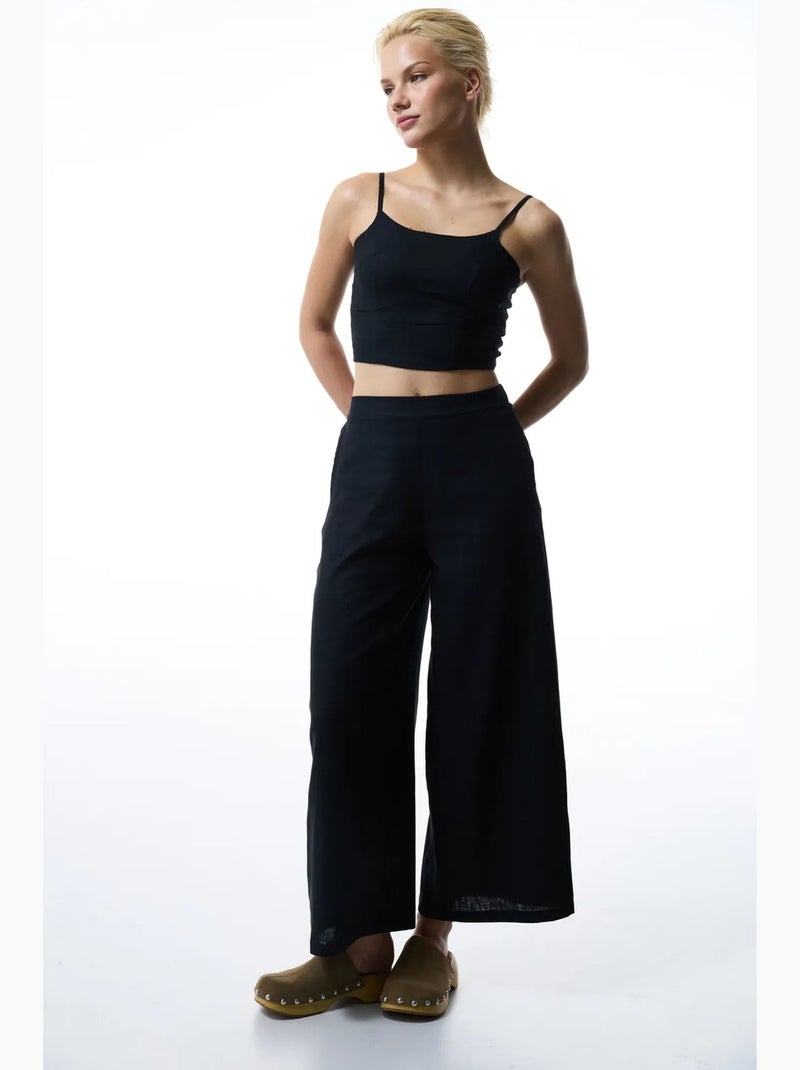 Top de linho luna feminino penti Preto - Kiabi