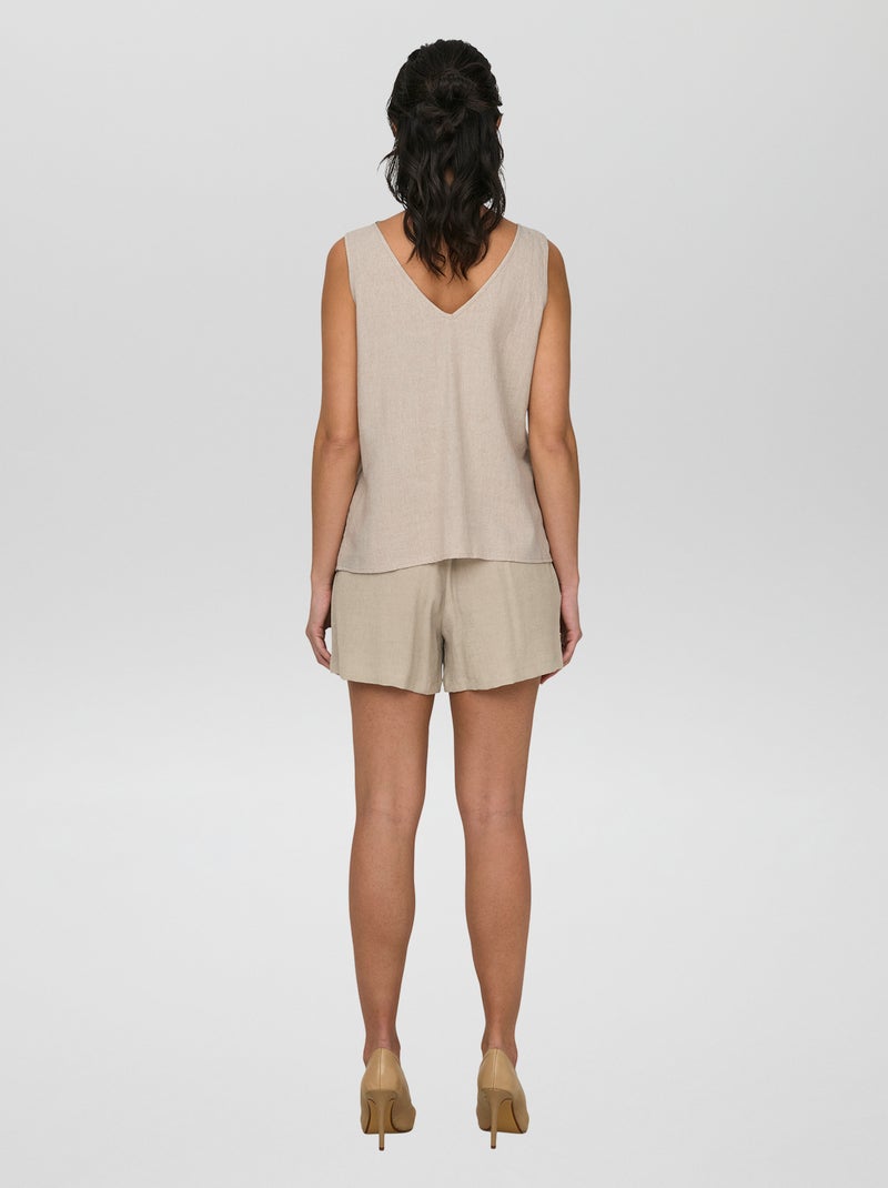 Top de linho misturado 'JDY' BEGE - Kiabi