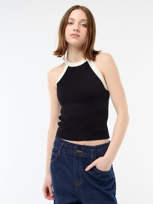 Top de malha com cavas americanas - Kiabi