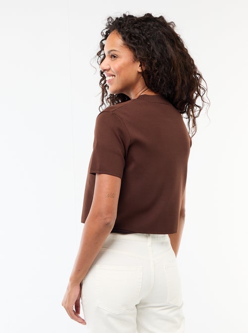 Top de malha com fecho no decote - Kiabi