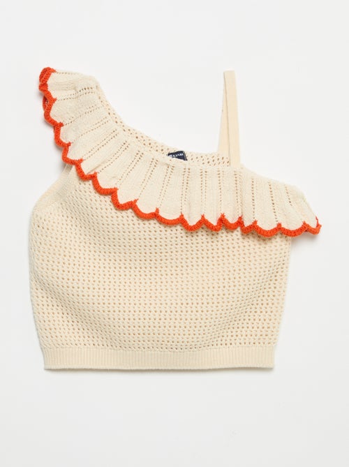 Top de malha com gola assimétrica - Kiabi
