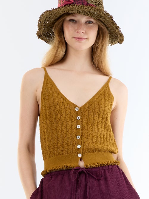 Top de malha de croché - Kiabi