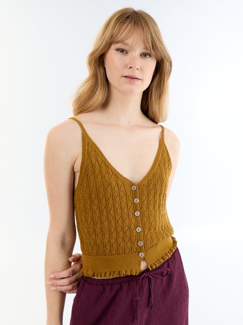 Top de malha de croché - Kiabi