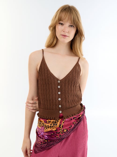Top de malha de croché - Kiabi Top de malha de croché - Kiabi