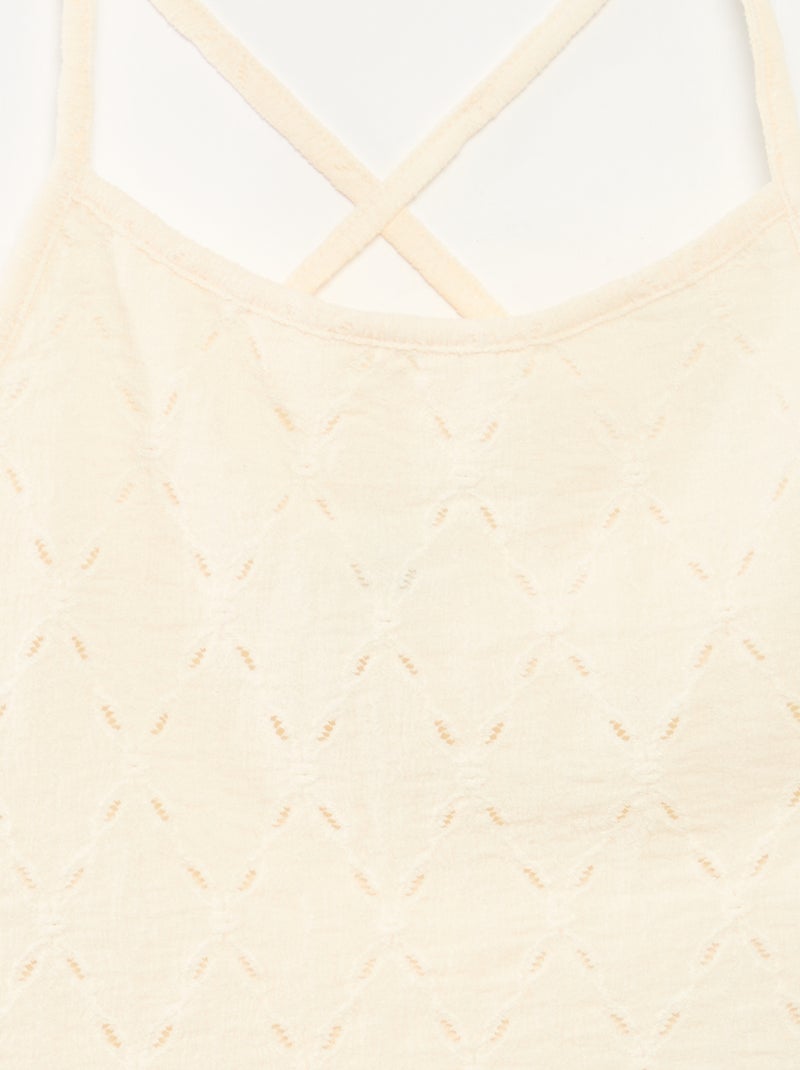 Top de malha fantasia com alças finas Branco - Kiabi