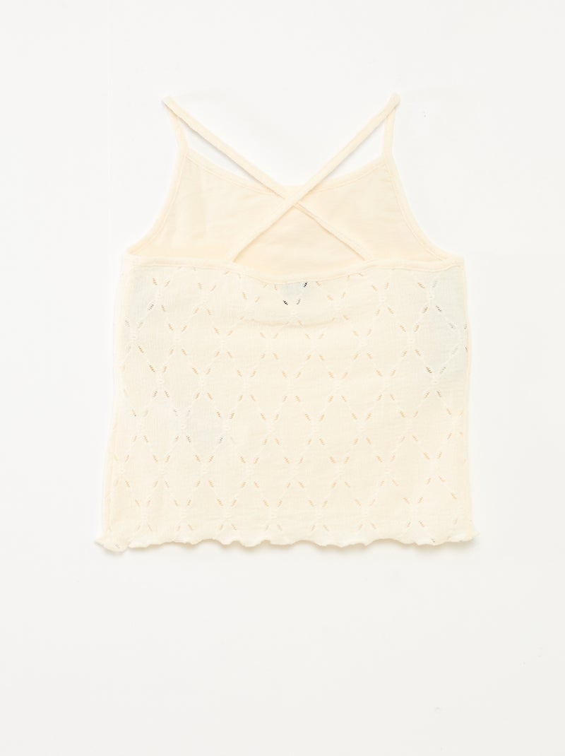 Top de malha fantasia com alças finas Branco - Kiabi