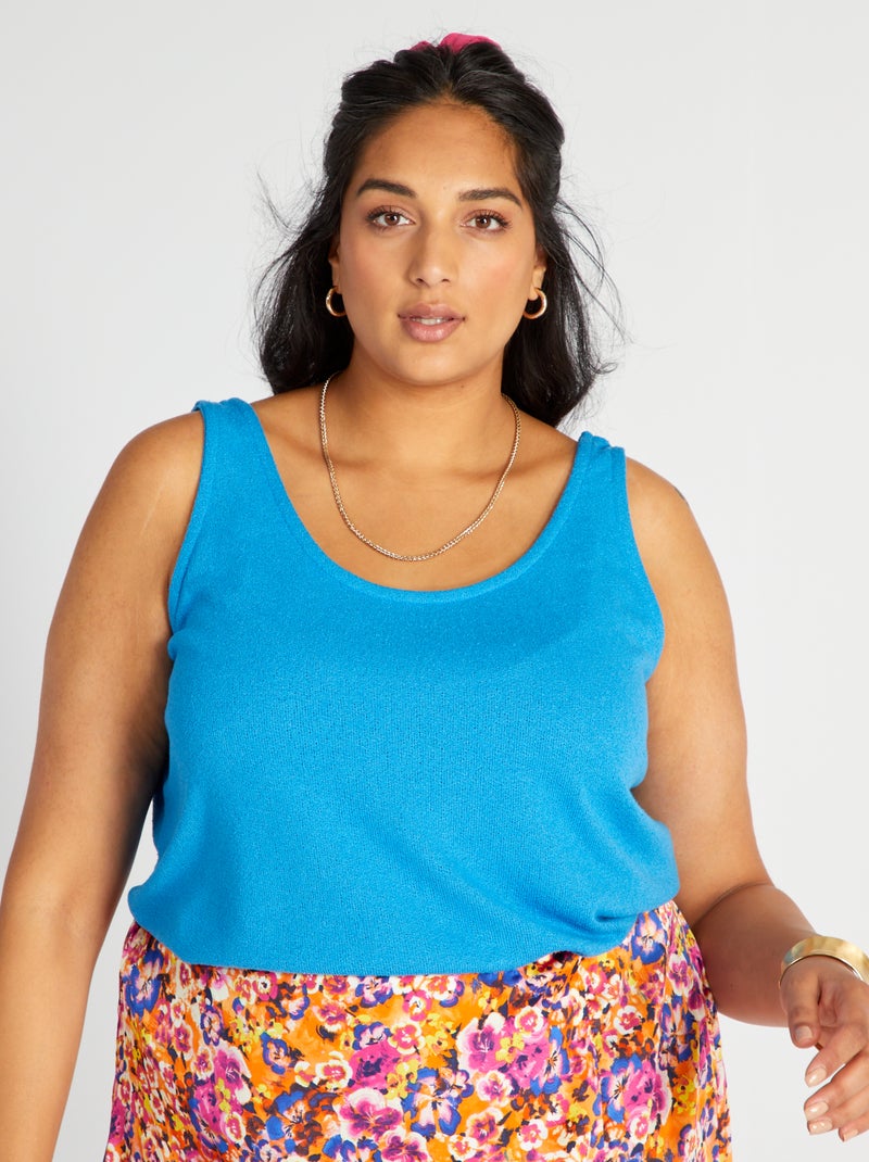 Top de malha fluida AZUL - Kiabi