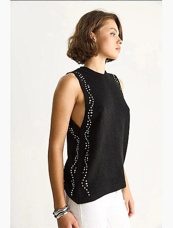 Top de malha texturizada gola redonda lucci