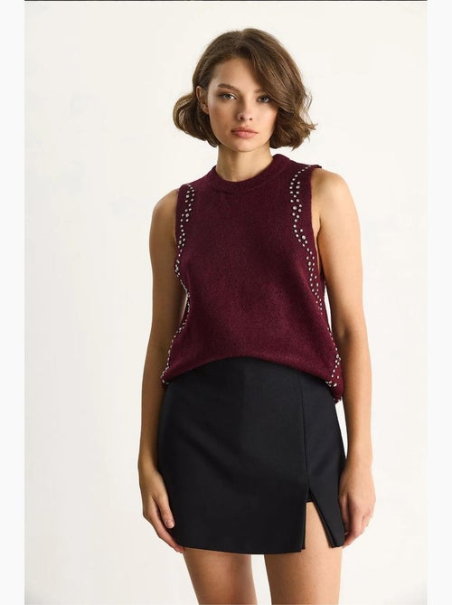 Top de malha texturizada gola redonda lucci - Kiabi