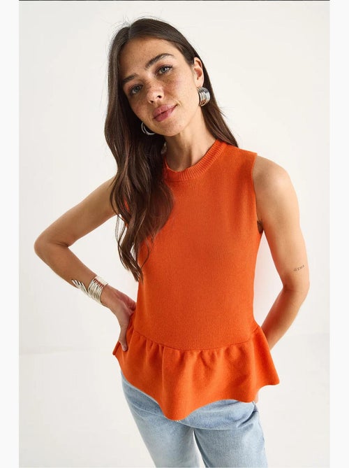 Top de malha texturizada gola redonda lucci - Kiabi