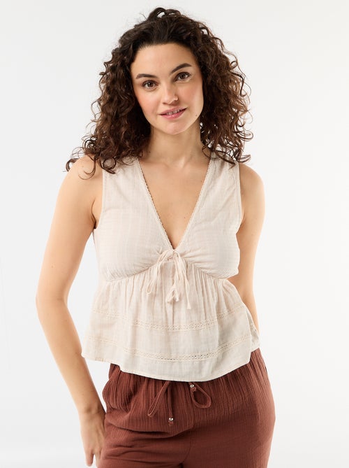 Top de malha vazada sem mangas - Kiabi