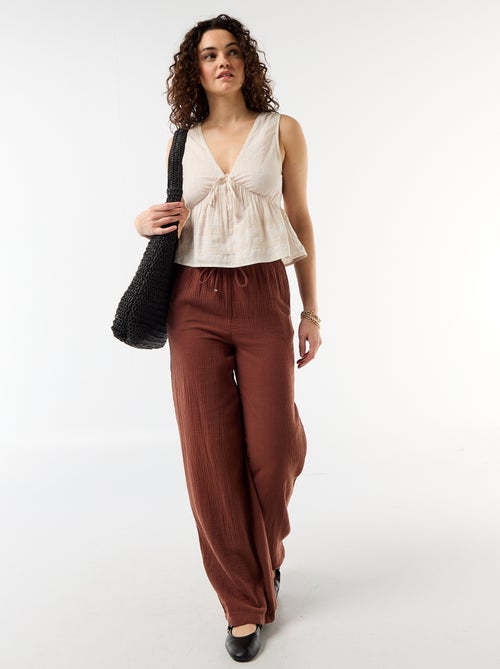 Top de malha vazada sem mangas - Kiabi