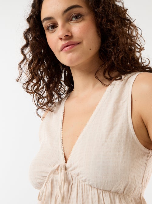 Top de malha vazada sem mangas - Kiabi