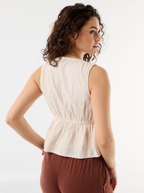 Top de malha vazada sem mangas - Kiabi