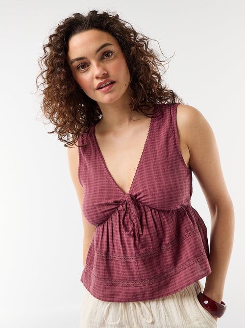 Top de malha vazada sem mangas - Kiabi