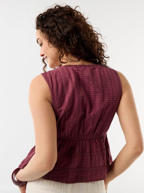 Top de malha vazada sem mangas - Kiabi