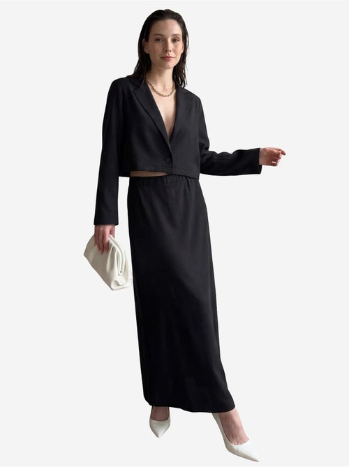 Top de manga comprida com botões e saia maxi conjunto de duas peças my fashion - Kiabi Top de manga comprida com botões e saia maxi conjunto de duas peças my fashion - Kiabi