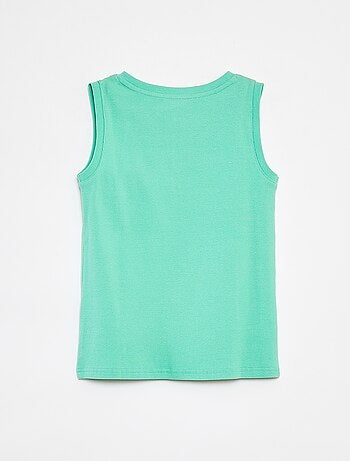 Top de material canelado com gola com botões