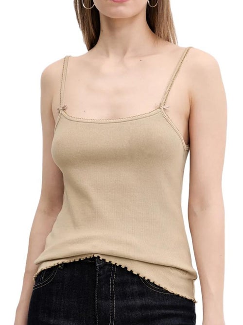 Top de Mulher Bege Tommy Hilfiger Gmd - Kiabi Top de Mulher Bege Tommy Hilfiger Gmd - Kiabi