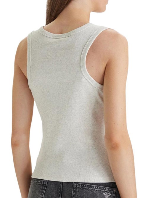 Top de Mulher Calvin Klein Jeans com Etiqueta Tecida Branco Acinzentado - Kiabi Top de Mulher Calvin Klein Jeans com Etiqueta Tecida Branco Acinzentado - Kiabi