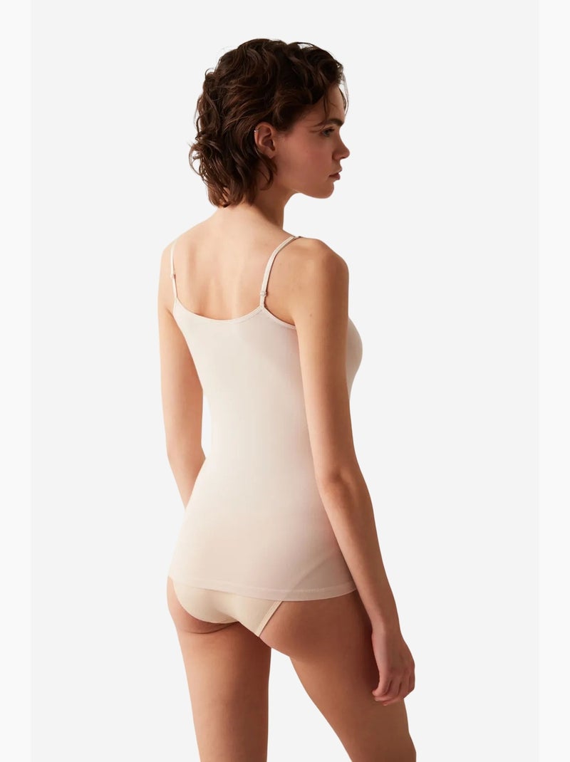 Top de mulher com alças finas penti Bege-argila - Kiabi