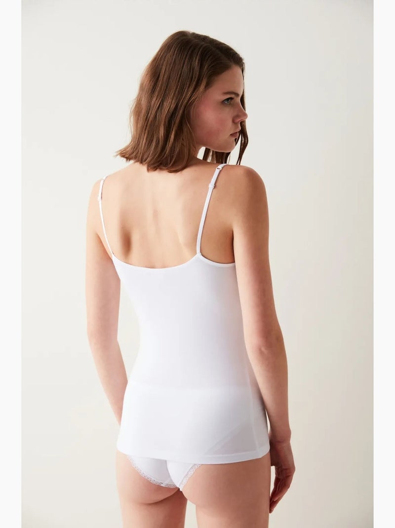 Top de mulher com alças finas penti Branco - Kiabi