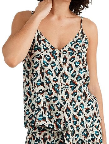 Top de Mulher O'Neill Indian Verde/Laranja