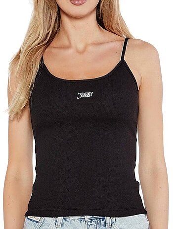 Top de Mulher Tommy Hilfiger Script Strappy Preto