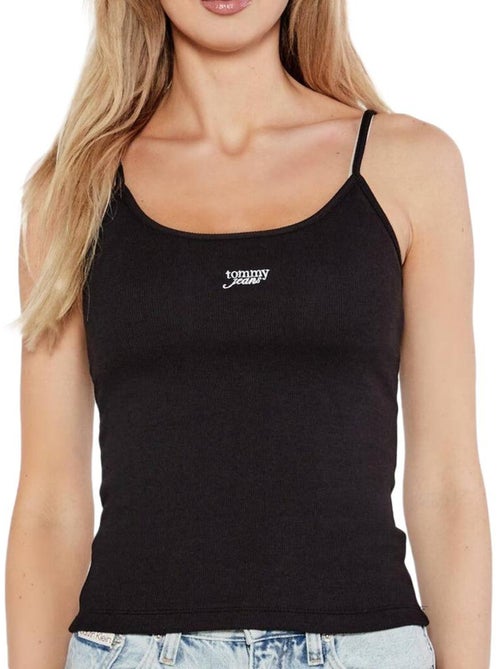 Top de Mulher Tommy Hilfiger Script Strappy Preto - Kiabi Top de Mulher Tommy Hilfiger Script Strappy Preto - Kiabi
