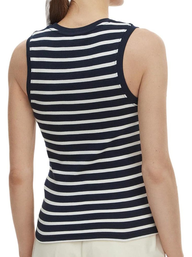 Top de mulher tommy hilfiger slim cody azul marinho/branco Azul-marinho - Kiabi
