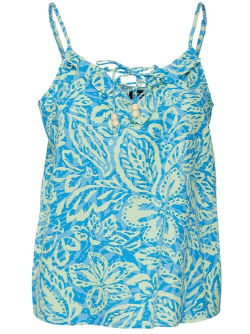 Top de Mulher Vero Moda com Padrão Azul/Verde - Kiabi Top de Mulher Vero Moda com Padrão Azul/Verde - Kiabi