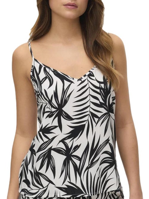 Top de Mulher Vero Moda Eassy Branco/Preto - Kiabi Top de Mulher Vero Moda Eassy Branco/Preto - Kiabi
