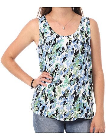 Top de mulher verde estampado vero moda easy