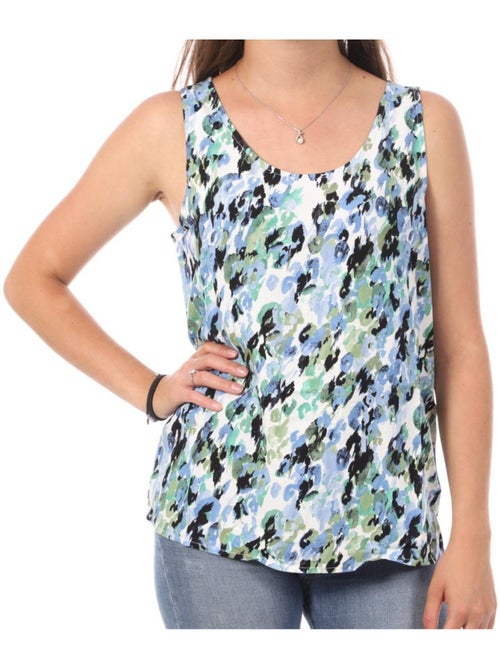 Top de Mulher Vero Moda Easy com Estampado Azul e Branco - Kiabi Top de Mulher Vero Moda Easy com Estampado Azul e Branco - Kiabi