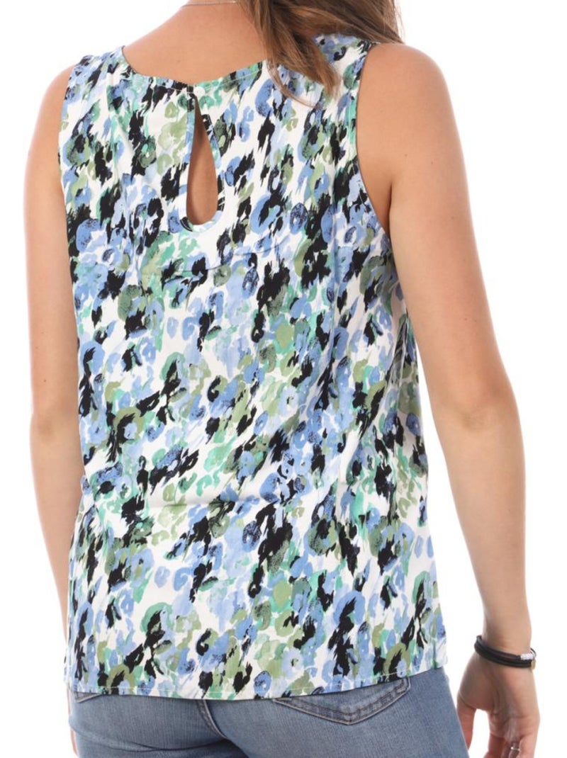 Top de Mulher Vero Moda Easy com Estampado Azul e Branco Branco - Kiabi