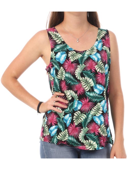 Top de Mulher Vero Moda Easy com Estampado Rosa e Verde - Kiabi Top de Mulher Vero Moda Easy com Estampado Rosa e Verde - Kiabi