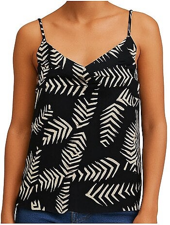 Top de Mulher Vero Moda Kanya Preto/Bege