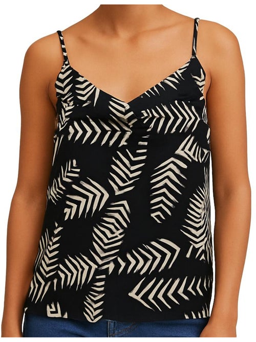 Top de Mulher Vero Moda Kanya Preto/Bege - Kiabi Top de Mulher Vero Moda Kanya Preto/Bege - Kiabi