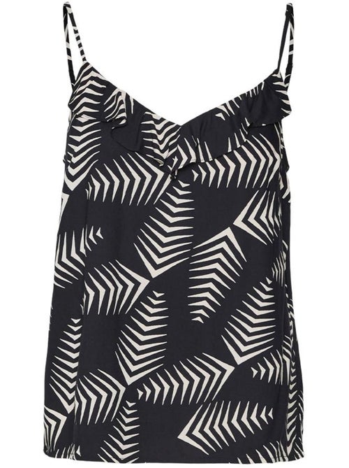 Top de Mulher Vero Moda Kanya Preto/Bege - Kiabi Top de Mulher Vero Moda Kanya Preto/Bege - Kiabi