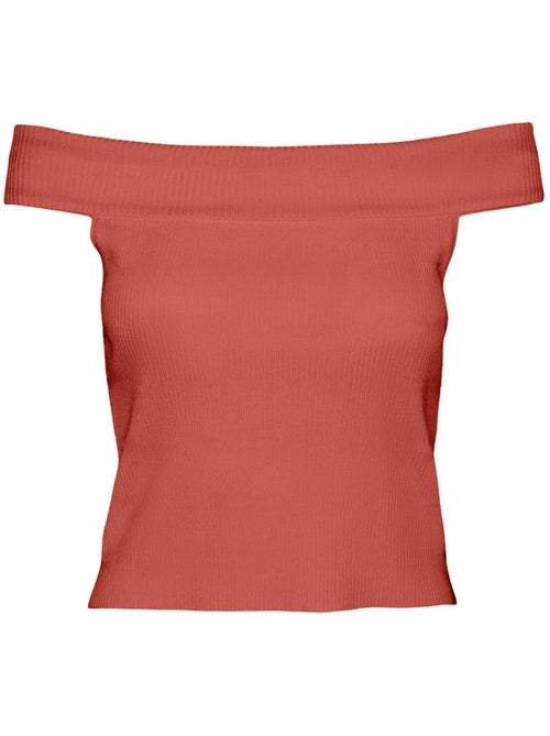 Top de mulher vero moda willow off-shoulder coral - Kiabi