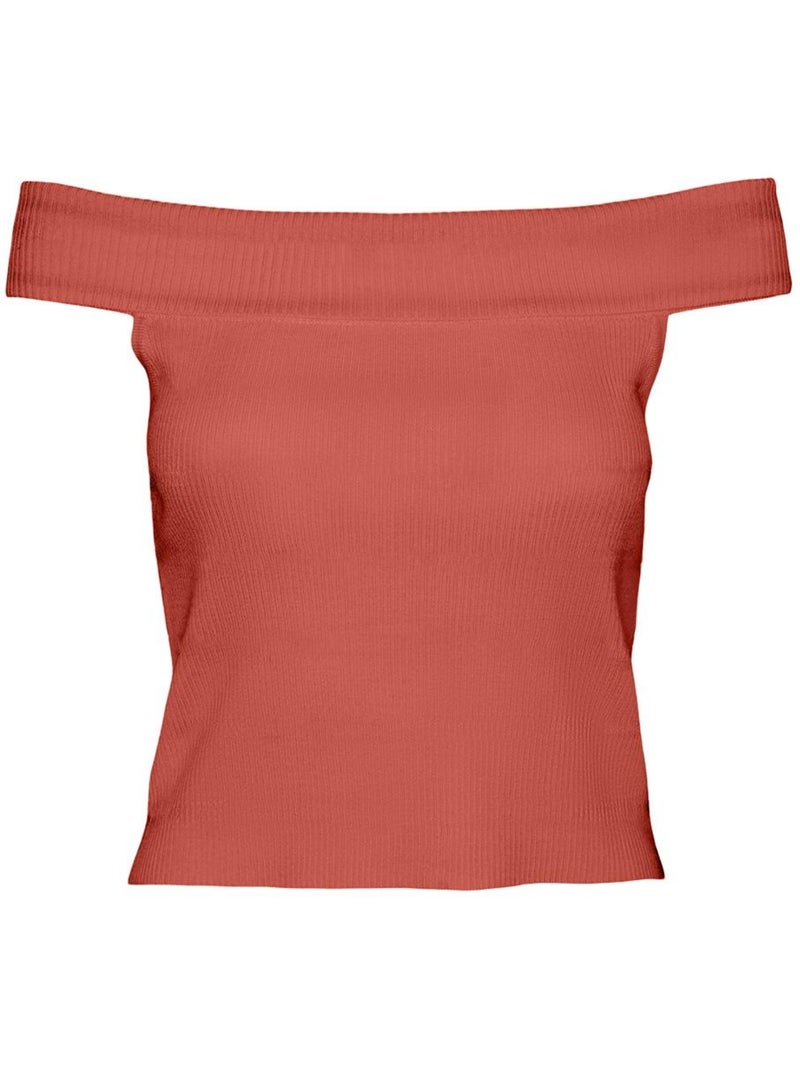 Top de mulher vero moda willow off-shoulder coral Laranja - Kiabi