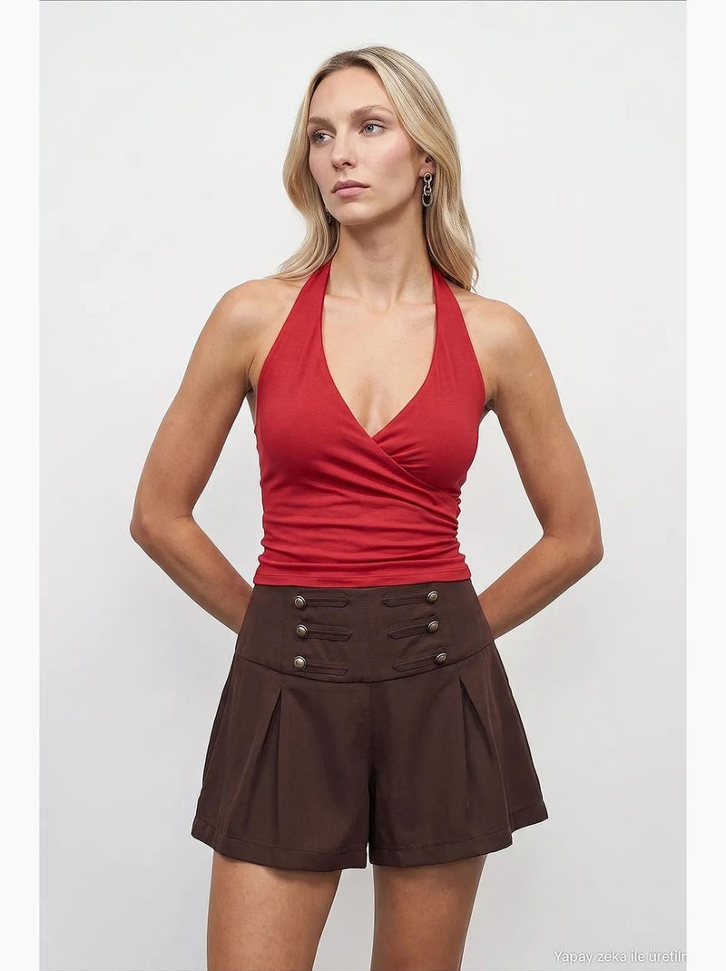 Top de nylon e elastano dilvin Vermelho - Kiabi