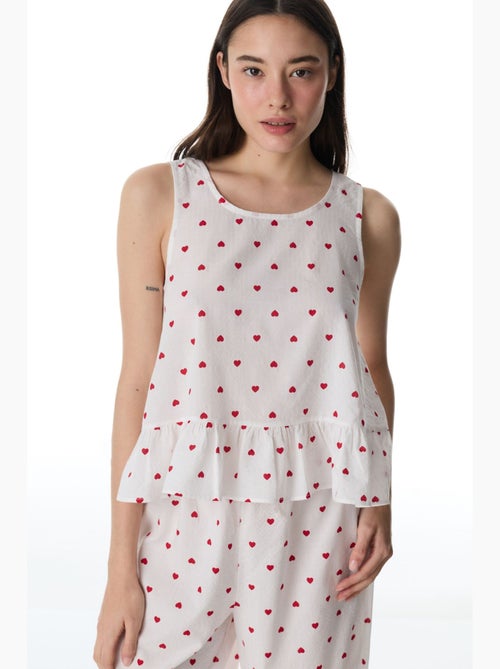 Top de pijama broken hearts em algodão penti - Kiabi