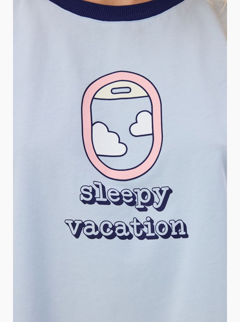 Top de pijama vacation penti Azul-céu - Kiabi