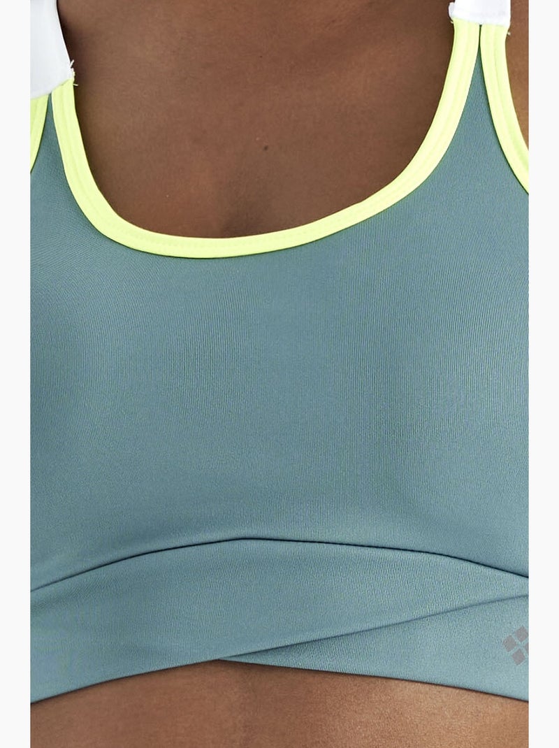Top desportivo crop justo sem mangas tommy Azul-celadon - Kiabi