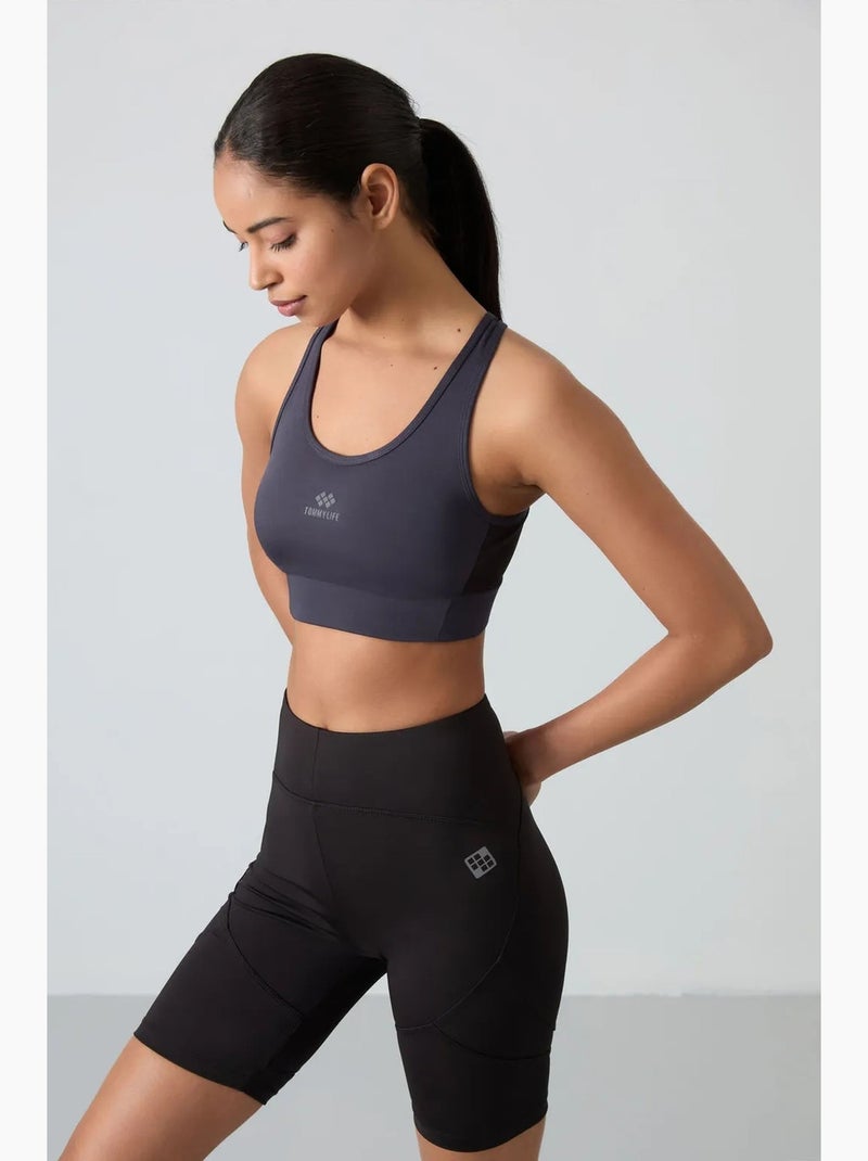 Top desportivo crop justo sem mangas tommy Azul - Kiabi