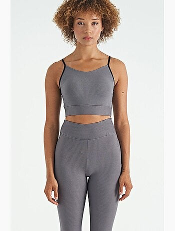 Top desportivo crop justo sem mangas tommy