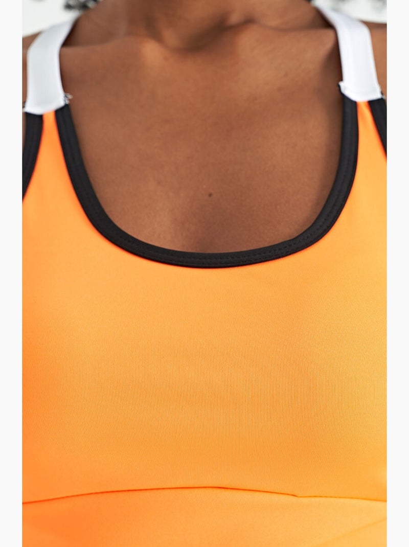 Top desportivo crop justo sem mangas tommy Laranja - Kiabi